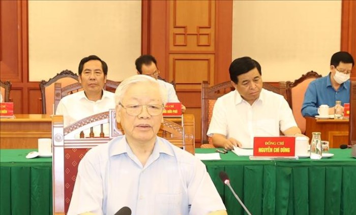 Tổng Bí thư, Chủ tịch nước Nguyễn Phú Trọng chủ trì phiên họp Tiểu ban Văn kiện Đại hội XIII của Đảng