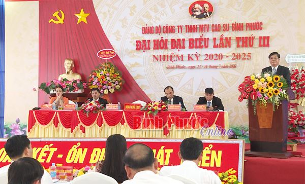 Đại hội đại biểu Đảng bộ Công ty TNHH MTV cao su Bình Phước, lần thứ III long trọng khai mạc