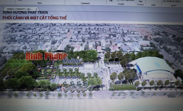 Năm 2021 sẽ x&acirc;y dựng Quảng trường th&agrave;nh phố Đồng Xo&agrave;i