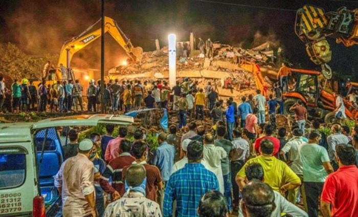 Sập nhà ở Ấn Độ: Ít nhất 70 người đang bị chôn vùi trong đống đổ nát