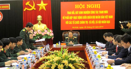 Phối hợp hoạt động hiệu quả giữa Qu&acirc;n đội với c&aacute;c tổ chức ch&iacute;nh trị - x&atilde; hội, x&atilde; hội nh&acirc;n đạo