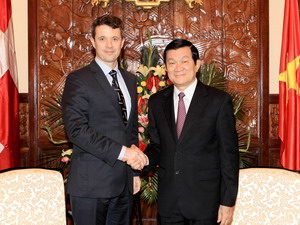 Chủ tịch nước tiếp Th&aacute;i tử kế vị Đan Mạch Frederic 