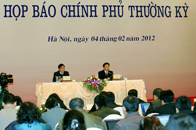 Họp báo Chính phủ thường kỳ tháng 1-2012
