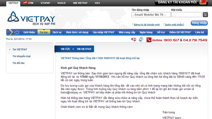 Kh&aacute;ch h&agrave;ng tố Vietpay lừa đảo