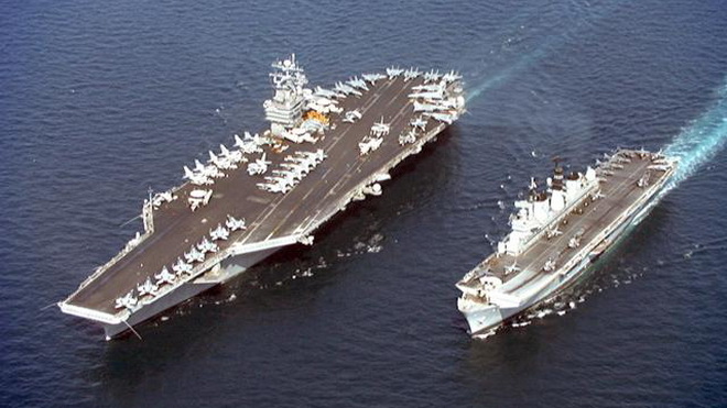 Mỹ và đồng minh tập trận hải quân trên vùng Vịnh