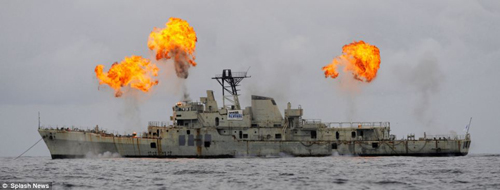 Tàu chiến Bồ Đào Nha bị đánh đắm ngoài khơi 