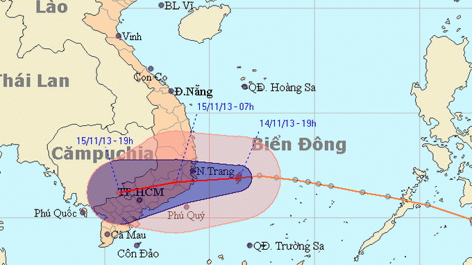 &Aacute;p thấp nhiệt đới đ&atilde; mạnh l&ecirc;n th&agrave;nh b&atilde;o số 15