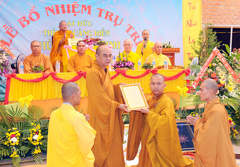 Bổ nhiệm đại đức Th&iacute;ch Quảng Hiền trụ tr&igrave; ch&ugrave;a Nhuận Minh