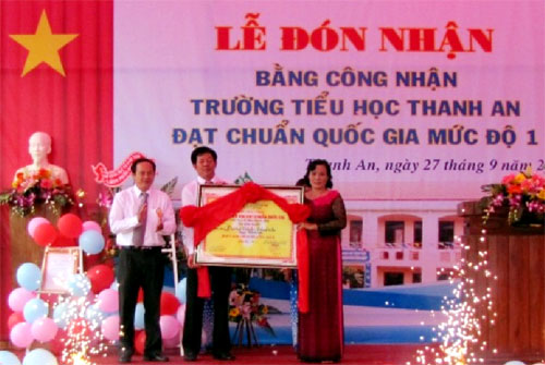 Trường tiểu học Thanh An đạt chuẩn quốc gia mức độ I