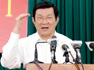 Chủ tịch nước Trương Tấn Sang: Mục ti&ecirc;u giữ vững chủ quyền kh&ocirc;ng thay đổi