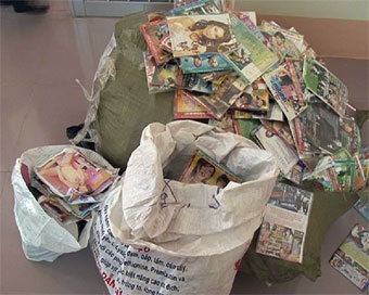 Bắt gần 3 ng&agrave;n đĩa phim đồi trụy v&agrave; đĩa kh&ocirc;ng r&otilde; nguồn gốc xuất xứ