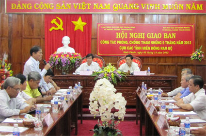 Giao ban phòng ch&ocirc;́ng tham nhũng 10 tỉnh thành miền Đ&ocirc;ng Nam bộ
