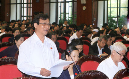 Đại biểu Quốc hội tỉnh đ&oacute;ng g&oacute;p &yacute; kiến cho dự thảo Luật Khiếu nại v&agrave; Luật Tố c&aacute;o 