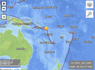 Động đất 8 độ Richter, có thể gây sóng thần ở Thái Bình Dương