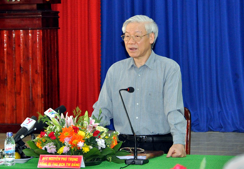 Tổng bí thư Nguyễn Phú Trọng thăm và làm việc tại Binh đoàn 16 và xã Tân Lập