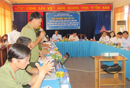 Nghiệm thu đề t&agrave;i &ldquo;Giải ph&aacute;p n&acirc;ng cao hiệu quả quản l&yacute; nh&agrave; nước về ANTT ở cơ sở của lực lượng c&ocirc;ng an x&atilde;&rdquo;