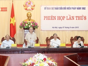 Ủy ban Dự thảo sửa đổi Hiến ph&aacute;p họp Phi&ecirc;n thứ 8