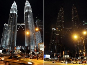 Malaysia tắt đèn hưởng ứng chiến dịch giờ Trái Đất