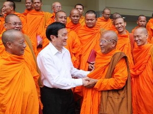 Chủ tịch nước đến thăm v&agrave; l&agrave;m việc tại S&oacute;c Trăng