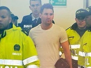 Messi được 10 cảnh sát “áp tải” khi đến Colombia