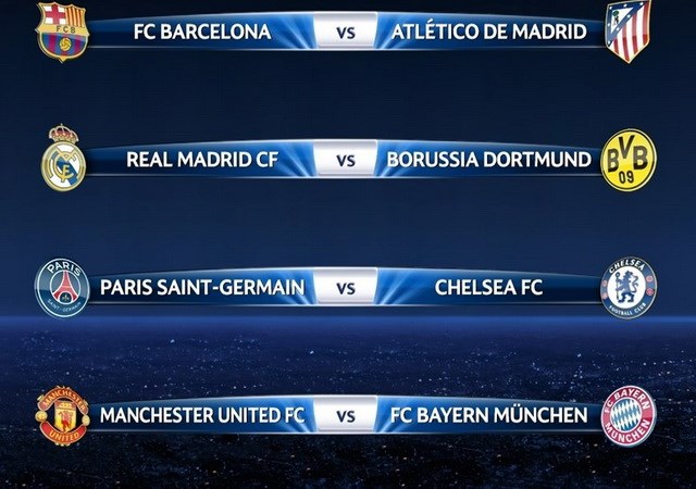 KQ bốc thăm vòng tứ kết Champions League: Real tái ngộ Dortmund, Bayern đối đầu Man United