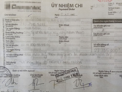 Dùng ‘ủy nhiệm chi’ giả lừa hàng loạt đại lý vé máy bay