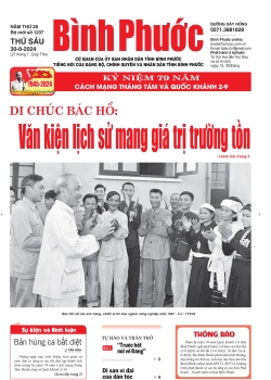 Báo in số 1237 Thứ Sáu 30-8-2024 	