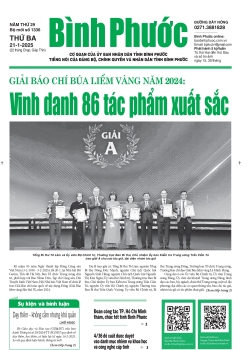 Báo in số 1336 Thứ Ba 21-1-2025 	