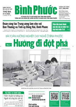 Báo in số 1422 Thứ Ba 27-5-2025 	