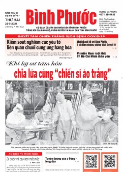 Báo in số 467 Thứ Hai 23-8-2021 