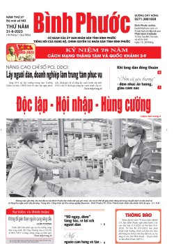 Báo in số 983 Thứ Năm 31-8-2023