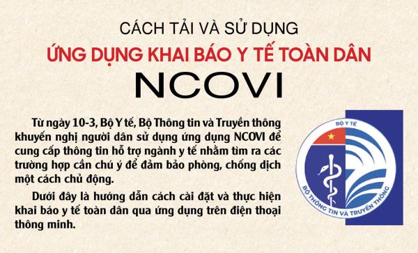 Cách tải và sử dụng ứng dụng khai báo y tế toàn dân NCOVI