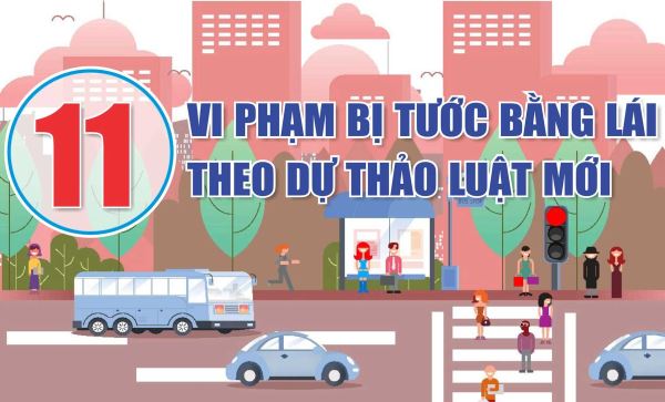 11 vi phạm bị tước bằng lái theo dự thảo luật mới
