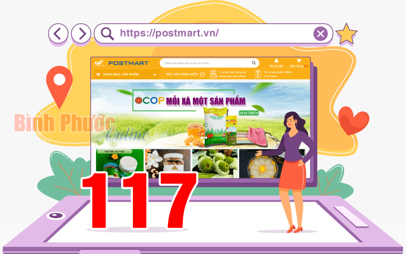 117 sản phẩm của nông dân Bình Phước lên sàn thương mại postmart.vn