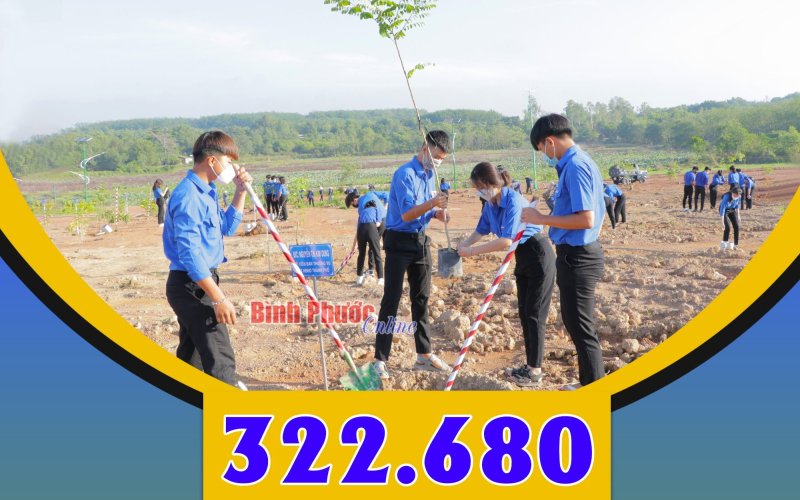 Nhiệm kỳ 2017-2022, tuổi trẻ Bình Phước trồng mới được 322.680 cây xanh