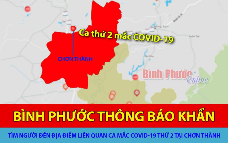 Thông báo khẩn tìm người đến 5 địa điểm liên quan ca mắc Covid-19 thứ 2 tại Bình Phước