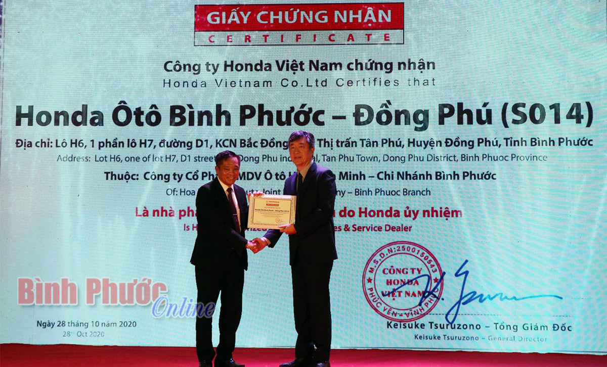 Khai trương đại lý Honda ô tô đạt chuẩn 5S đầu tiên tại Bình Phước