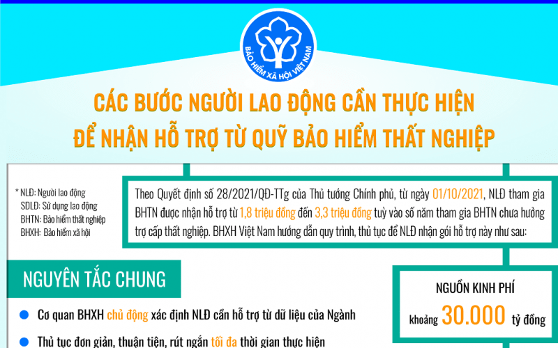 Các bước người lao động cần thực hiện để nhận hỗ trợ từ quỹ Bảo hiểm thất nghiệp