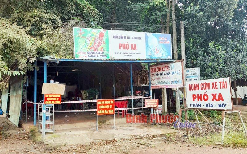 Đồng Xoài: Một chủ quán bị đề nghị phạt 7,5 triệu đồng vì cho tài xế là F0 ăn cơm tại chỗ