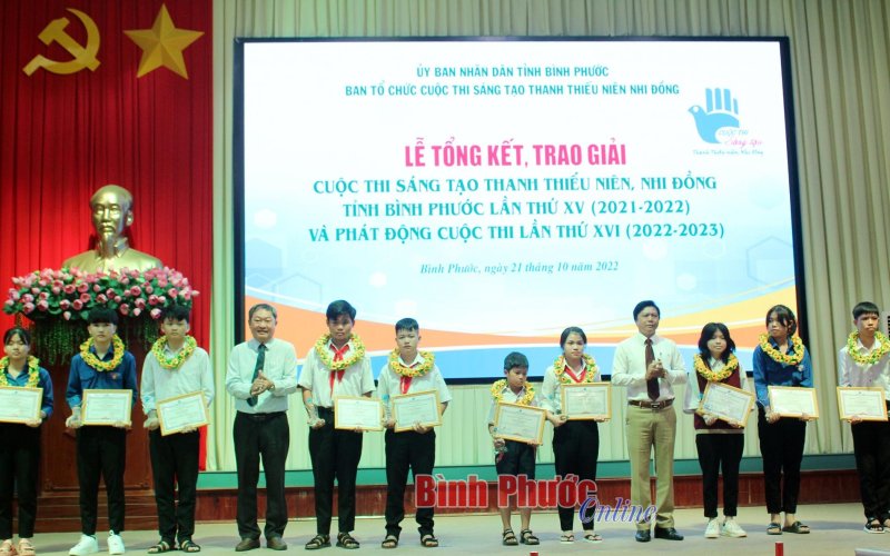Cuộc thi Sáng tạo thanh thiếu niên, nhi đồng tỉnh Bình Phước lần thứ XV trao 64 giải thưởng cho tập thể, cá nhân