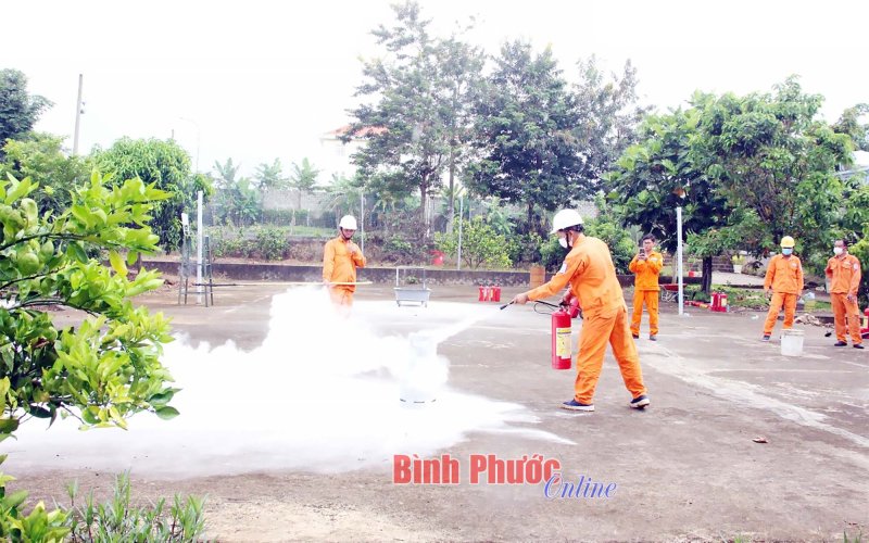 Điện lực 4 huyện, thị được tập huấn PCCC&CNCH
