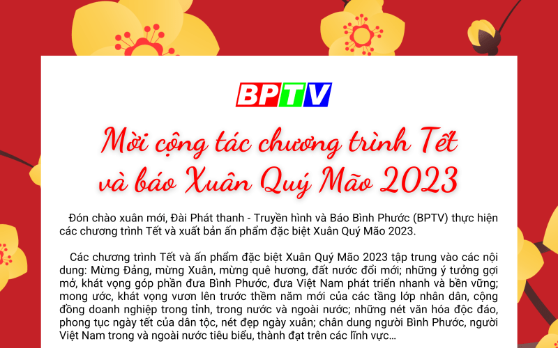 Mời cộng tác chương trình Tết và báo Xuân Quý Mão 2023