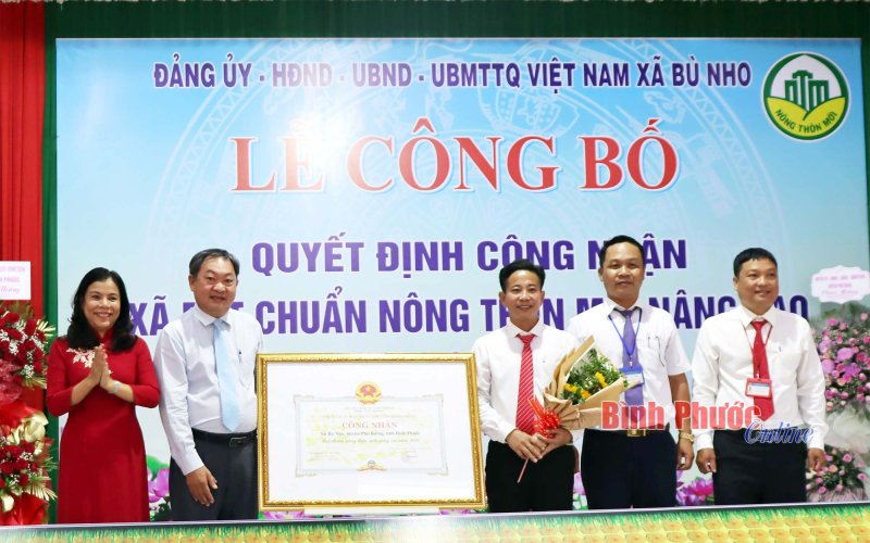 Phú Riềng: Xã Bù Nho đạt chuẩn nông thôn mới nâng cao