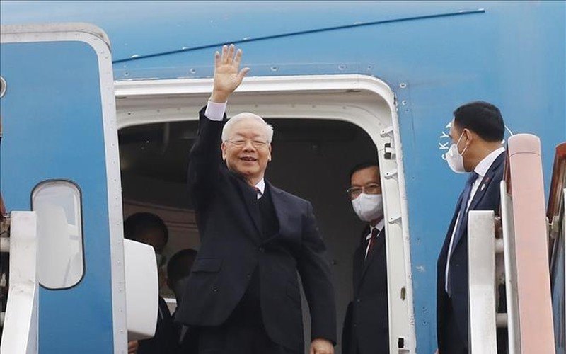 Tổng Bí thư Nguyễn Phú Trọng đến Thủ đô Bắc Kinh, bắt đầu chuyến thăm chính thức Trung Quốc