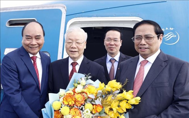 Tổng Bí thư Nguyễn Phú Trọng lên đường thăm chính thức Trung Quốc