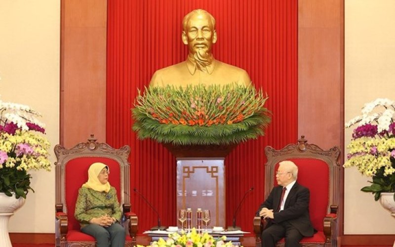 Tổng thống Singapore kết thúc chuyến thăm cấp Nhà nước tới Việt Nam