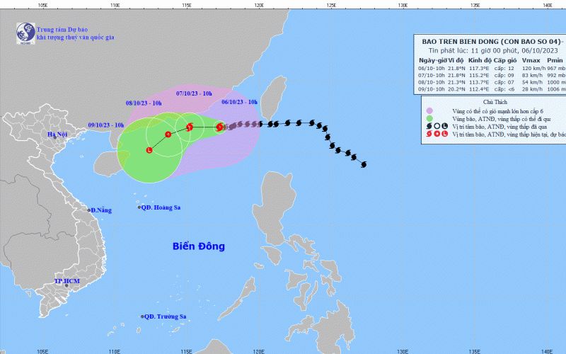 Bão số 4 trên Biển Đông giật cấp 15, miền Bắc có mưa dông