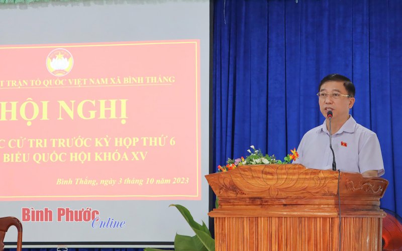 Đại biểu Quốc hội tỉnh tiếp xúc với cử tri Bù Gia Mập