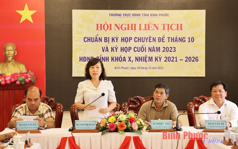 Hội nghị liên tịch chuẩn bị cho kỳ họp chuyên đề và kỳ họp HĐND cuối năm