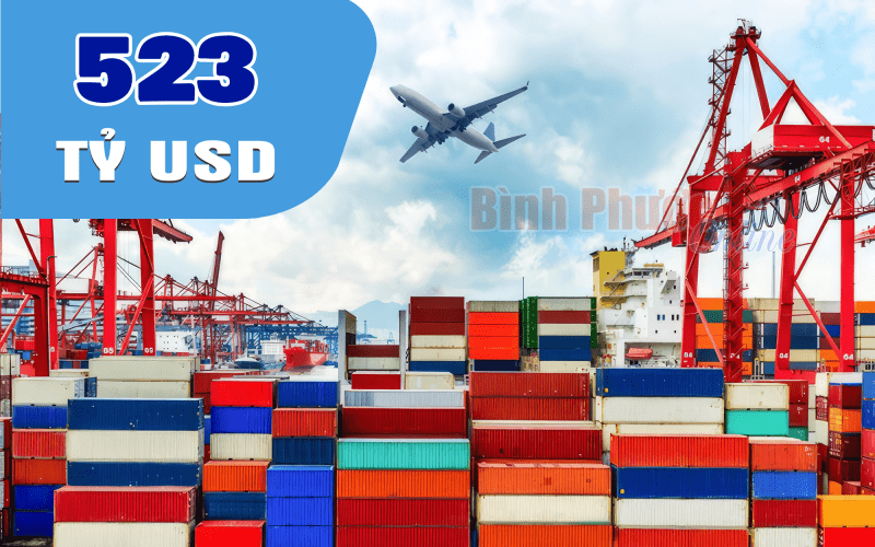 Kim ngạch xuất nhập khẩu hàng hóa cả nước đạt xấp xỉ 523 tỷ USD